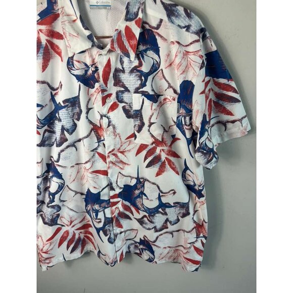 Columbia PFG Trollers Best Men’s Marlin Vented Short Sleeve Fishing Shirt Size M - Picture 4 of 12